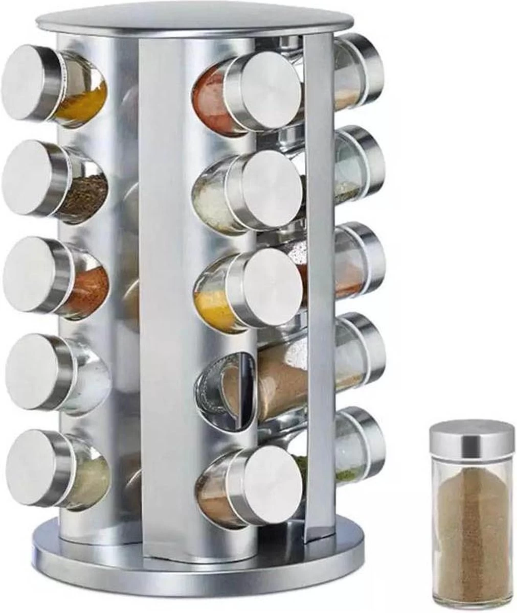 SensaHome 360 Graden Roteerbare Kruidencarrousel - Kruidenrek/Kruidenmolen - 20 Kruidenpotjes - 5 Laags - Draaibaar - 20 Specerijen Potjes - Specerijenmolen 3 SensaHome 360 Graden Roteerbare Kruidencarrousel - Kruidenrek/Kruidenmolen - 20 Kruidenpotjes - 5 Laags - Draaibaar - 20 Specerijen Potjes - Specerijenmolen