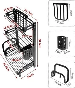 Sens Design Kruidenrek Staand – Keukenrek Voor Kruidenpotjes - Zwart -Schoonmaakmiddelen 1015x1200