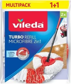 Vileda TURBO 2in1 - Vervanging - Microvezel - Bipack -Schoonmaakmiddelen 1017x1200