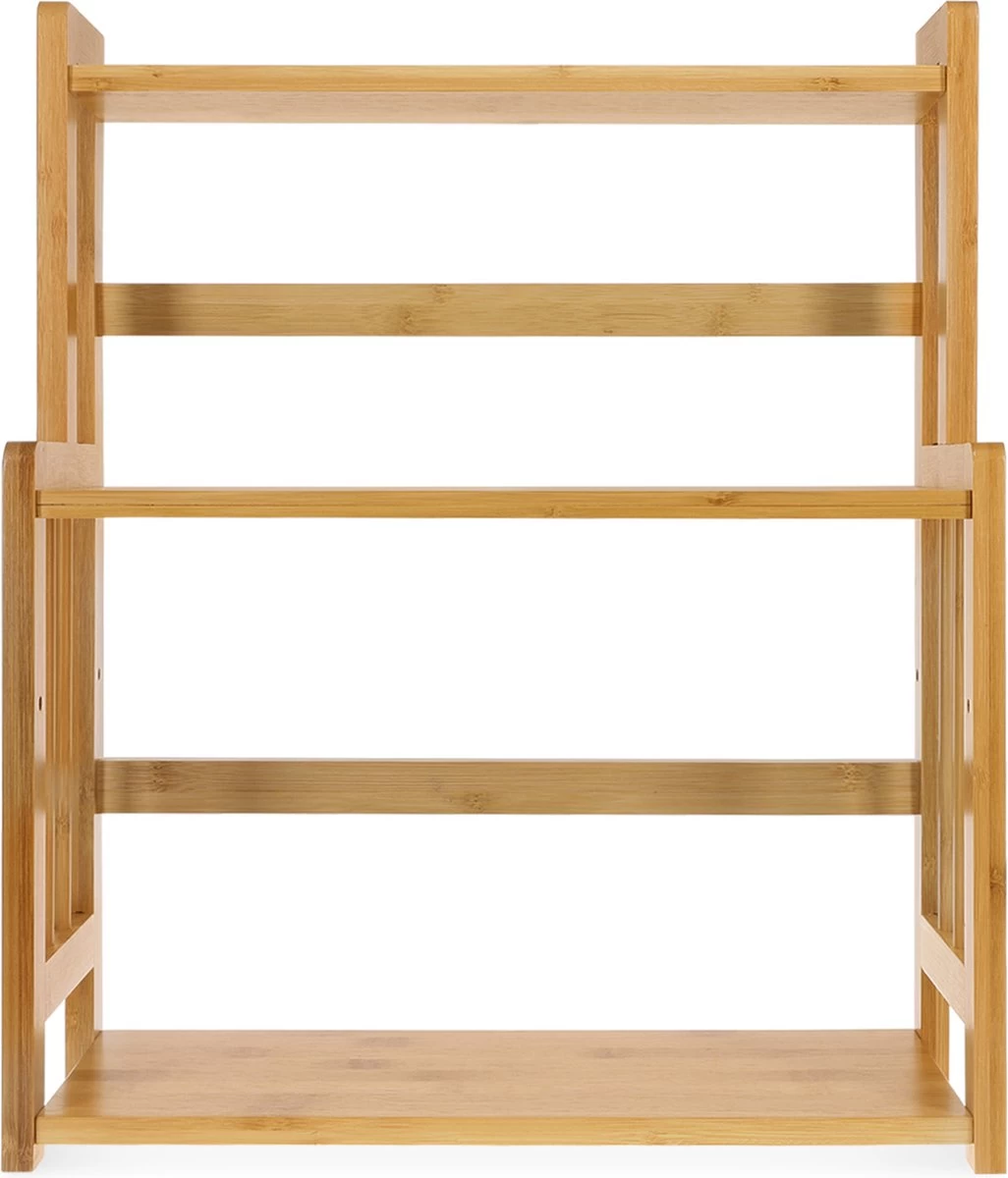 Navaris Keukenrek Met 3 Planken - Verstelbaar Kruidenrek Van Bamboe - Staand - Stevige Constructie - Natuurlijk Bamboehout - Waterafstotend 11 Navaris Keukenrek Met 3 Planken - Verstelbaar Kruidenrek Van Bamboe - Staand - Stevige Constructie - Natuurlijk Bamboehout - Waterafstotend - Afbeelding 9