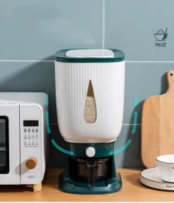 Deluqse Rijst Dispenser - Rijst Container - Grijs - Voedsel Dispenser - Rijst Opbergdoos - Rijst Bewaren - Rijst Opberg Container -Schoonmaakmiddelen 1028x1200