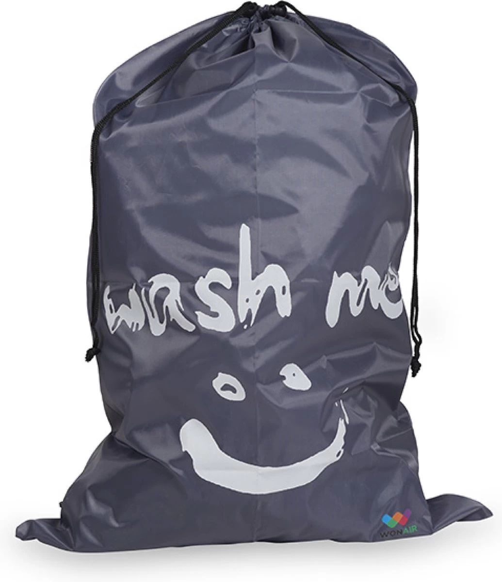 Wonair - Grote Waszak - Wash Me - Wastas - 60x90cm - Grijs - Met Trekkoord 3 Wonair - Grote Waszak - Wash Me - Wastas - 60x90cm - Grijs - Met Trekkoord