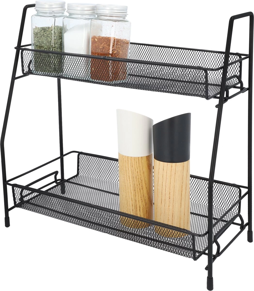 QUVIO Kruidenrekken Staal - Kruidenrek Staand - Kruidenrekken Zwart - Opbergrek - Opbergrekken Breedte Van 25 Tot 50 Cm - Opbergrek Zwart - Keukenrek - Keukenrek Staand 2 Laags - Zwart - Metaal 3 QUVIO Kruidenrekken Staal - Kruidenrek Staand - Kruidenrekken Zwart - Opbergrek - Opbergrekken Breedte Van 25 Tot 50 Cm - Opbergrek Zwart - Keukenrek - Keukenrek Staand 2 Laags - Zwart - Metaal