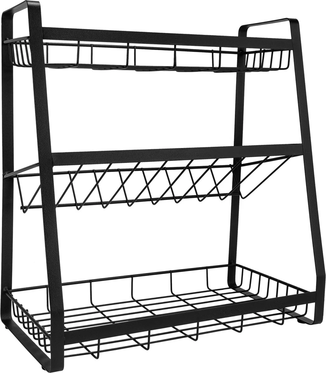 QUVIO Kruidenrek - Keukenrek Staand - Keukenrekje - Keukenrek - Aanrecht Organizer - Metaal - 19 X 35 X 38 Cm 7 QUVIO Kruidenrek - Keukenrek Staand - Keukenrekje - Keukenrek - Aanrecht Organizer - Metaal - 19 X 35 X 38 Cm - Afbeelding 5