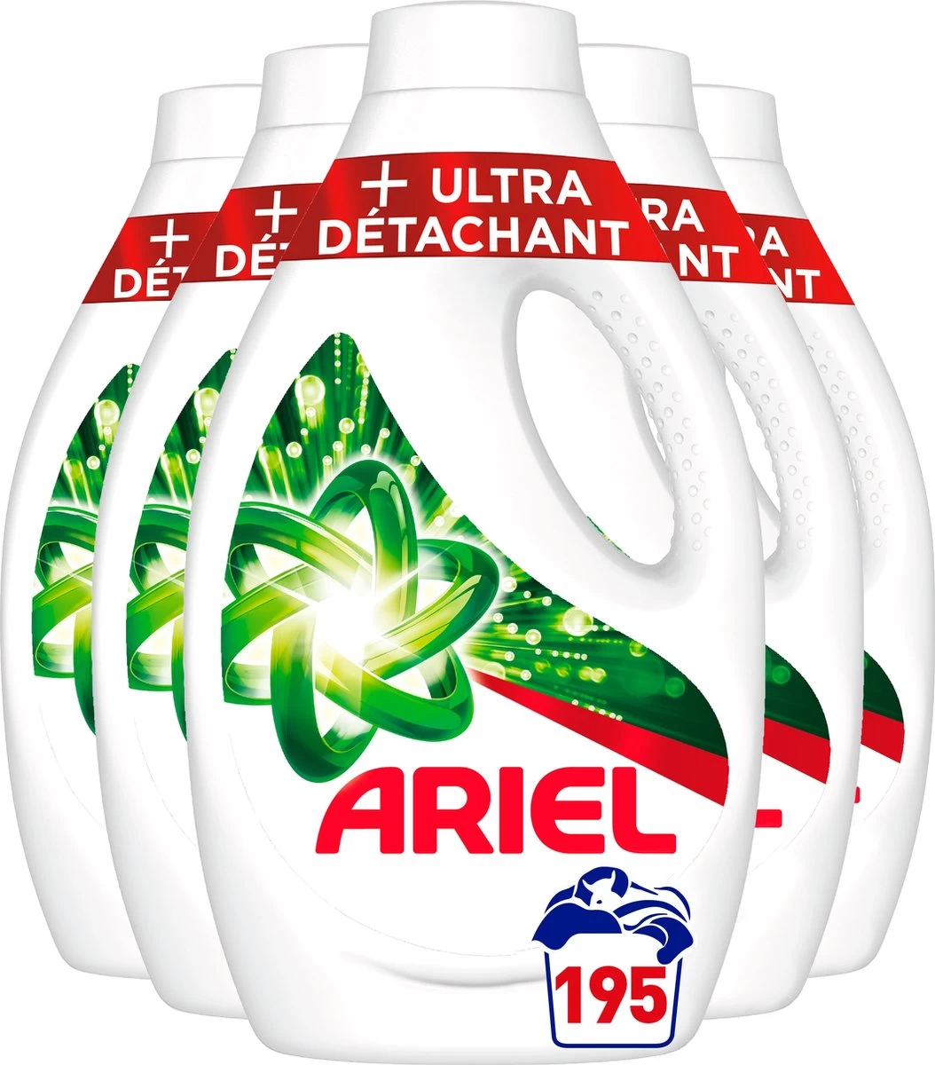 Ariel Vloeibaar Wasmiddel - +Ultra Détachant - Voordeelverpakking 5 X 39 Wasbeurten 3 Ariel Vloeibaar Wasmiddel - +Ultra Détachant - Voordeelverpakking 5 X 39 Wasbeurten