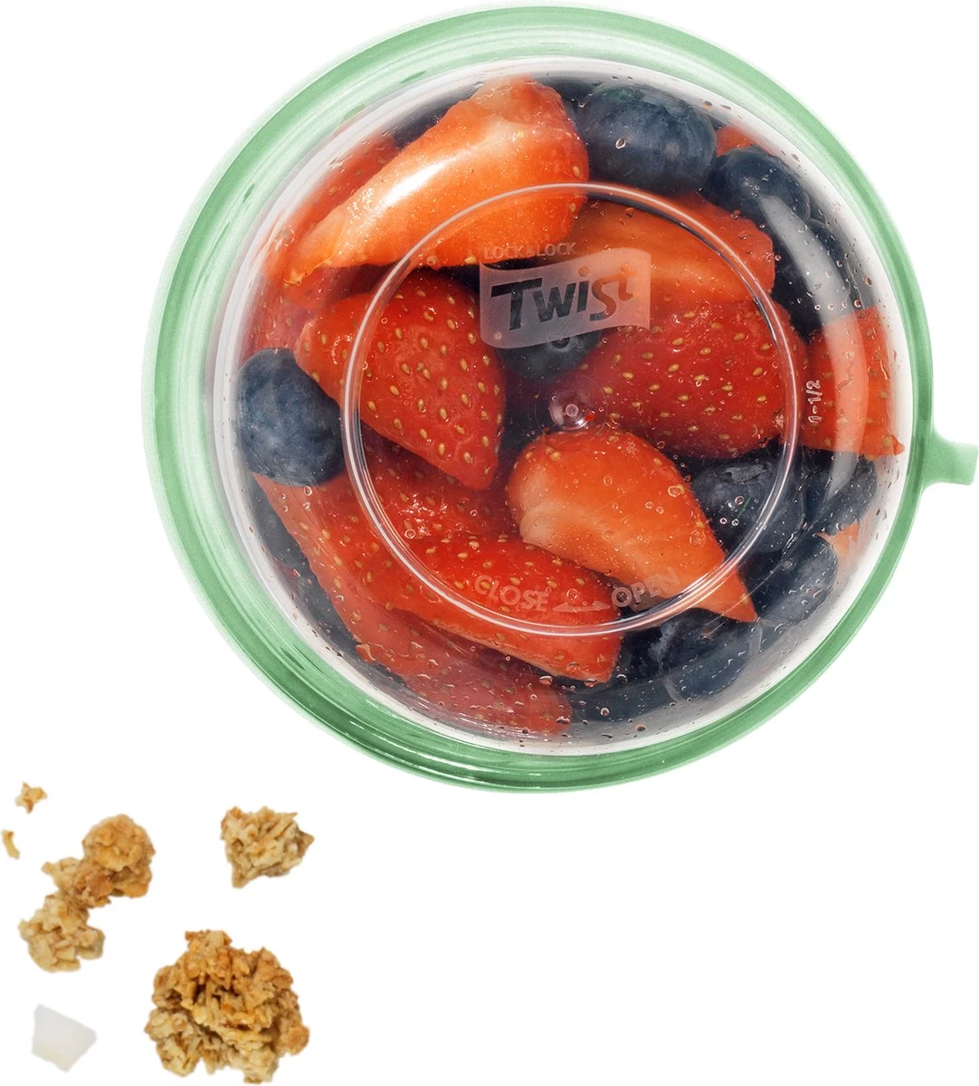 Lock&Lock Yoghurtbeker - Yoghurt Beker To Go - Muesli Beker To Go - Lunchpot - Lunchbeker - Medium - 560 Ml + 310 Ml - Groen 4 Lock&Lock Yoghurtbeker - Yoghurt Beker To Go - Muesli Beker To Go - Lunchpot - Lunchbeker - Medium - 560 Ml + 310 Ml - Groen - Afbeelding 2