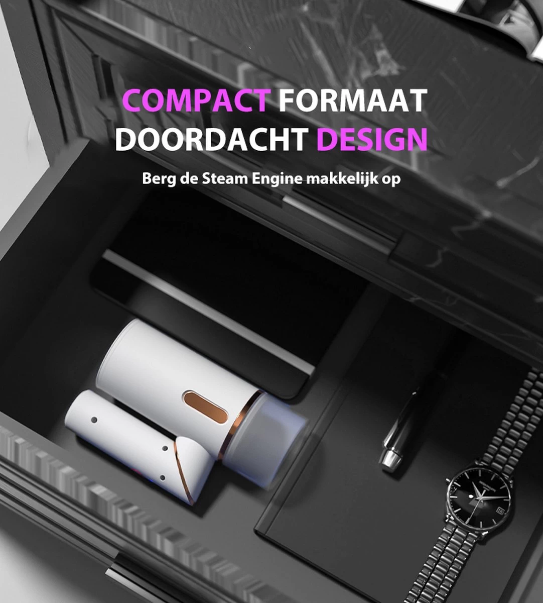 Bee's Kledingstomer - Handstomer - Stomer Kleding - Steamer - Stoomreiniger - Stoomstrijkijzer - 30 G/min - 250ML - 1600W - Snel Opgewarmd - Wit 6 Bee's Kledingstomer - Handstomer - Stomer Kleding - Steamer - Stoomreiniger - Stoomstrijkijzer - 30 G/min - 250ML - 1600W - Snel Opgewarmd - Wit - Afbeelding 4