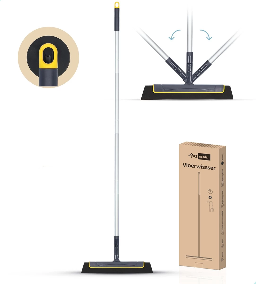 ACE Goods Vloertrekker Met Steel – Vloerwisser Badkamer - Trekker Douche – Raamwisser Verstelbaar – Watertrekker - Incl Ophanghaak 2 ACE Goods Vloertrekker Met Steel – Vloerwisser Badkamer - Trekker Douche – Raamwisser Verstelbaar – Watertrekker - Incl Ophanghaak