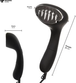 Kledingstomer - Handstomer - Stoomreiniger - Stomer - Luxe Uitvoering - Krachtig En Stijlvol - Inclusief Maatbeker - Snel Opgewarmd (25 Sec) - Geschenkverpakking- 1500W - Merk: Rockerz Home - Kleur: Zwart -Schoonmaakmiddelen 1098x1200