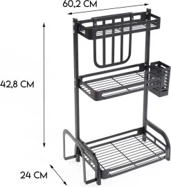 Sens Design Kruidenrek Staand – Keukenrek Voor Kruidenpotjes - Zwart -Schoonmaakmiddelen 1099x1200