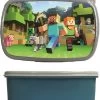 Broodtrommel - Lunchbox - Minecraft - Blauw - Schoolspullen