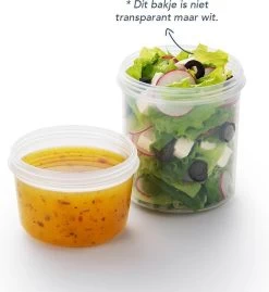 Lock&Lock Yoghurtbeker - Yoghurt Beker To Go - Muesli Beker To Go - Lunchpot - Lunchbeker - Medium - 560 Ml + 310 Ml - Wit -Schoonmaakmiddelen 1101x1200 1