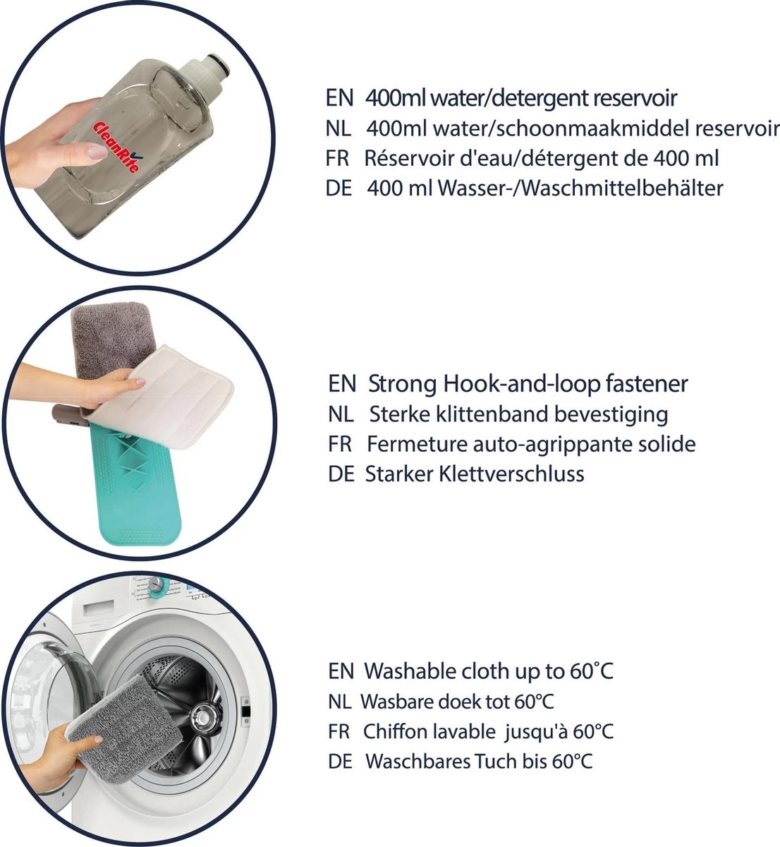 Cleanrite Spraymop Vloerwisser - 360 Graden - Inclusief Microvezeldoek 8 Cleanrite Spraymop Vloerwisser - 360 Graden - Inclusief Microvezeldoek - Afbeelding 6