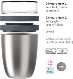 Mepal – Isoleer Lunchpot Ellipse – Houdt Je Eten 6-8 Uur Warm En 12 Uur Koud – Nordic Pink – 2 Compartimenten – Soep Beker To Go – Yoghurt Beker Muesli - Thermos Lunchbox -Schoonmaakmiddelen 1108x1200 4