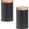 2x Bewaar/voorraad Blikken Zwart 10,5 X 18 Cm 2 Liter - Zeller - Keukenbenodigdheden - Keukenaccessoires/decoratie - Vers Houden - Voorraad/bewaar/opslagblikken - Koek/snoeptrommels -Schoonmaakmiddelen 1110x1200 2