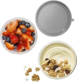 Lock&Lock Yoghurtbeker - Yoghurt Beker To Go - Muesli Beker To Go - Lunchpot - Lunchbeker - Medium - 560 Ml + 310 Ml - Wit -Schoonmaakmiddelen 1121x1200 1