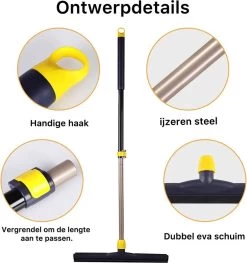 Classic Watertrekker - Met Telescoopsteel (110-138 Cm) - 43.5 Cm Veegbreedte - Vloertrekker - Aftrekker - Douche Trekker -Schoonmaakmiddelen 1125x1200
