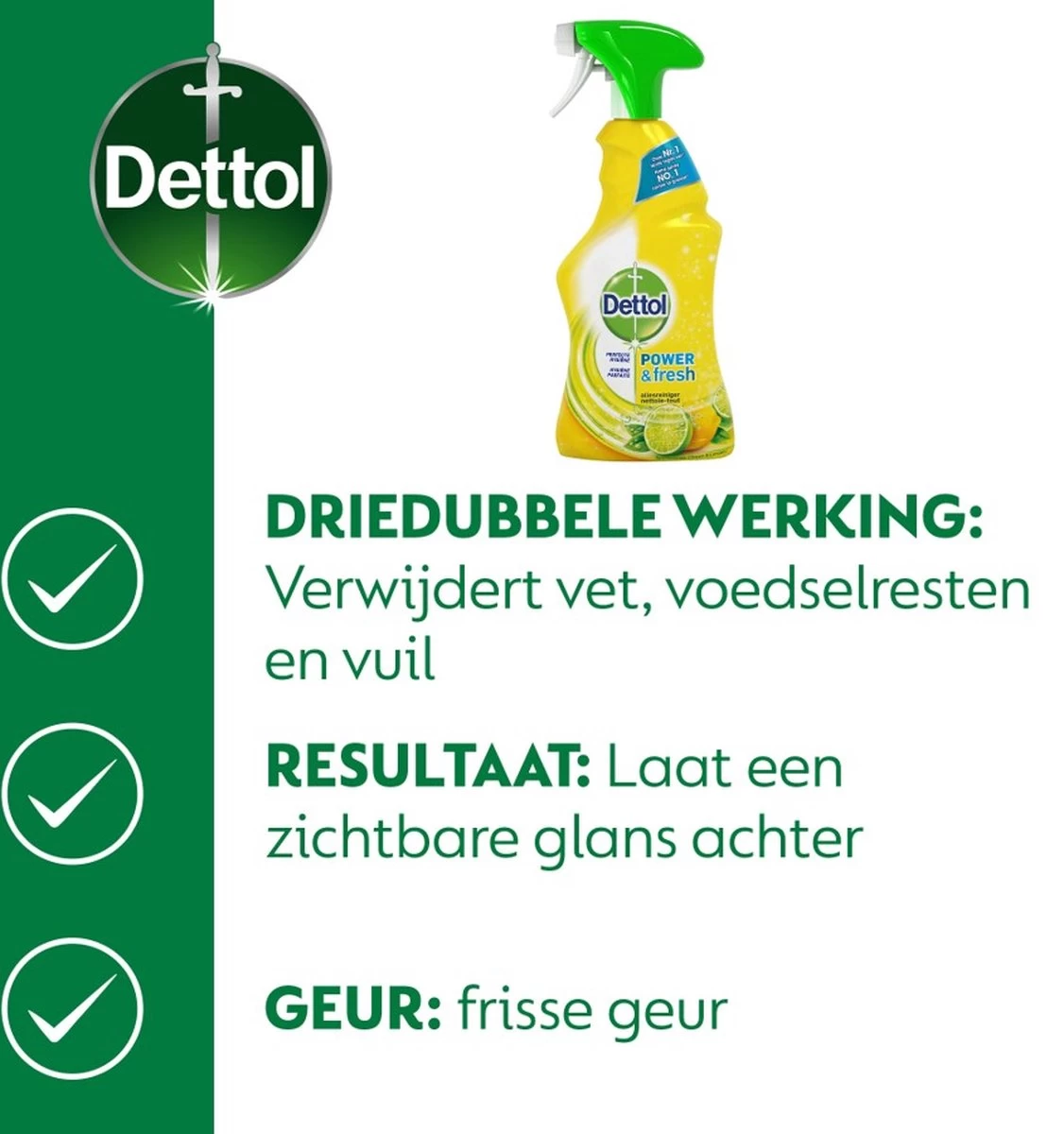 Dettol - Power & Fresh - Allesreinger Spray - Citrus - 6 X 500 Ml 10 Dettol - Power & Fresh - Allesreinger Spray - Citrus - 6 X 500 Ml - Afbeelding 8