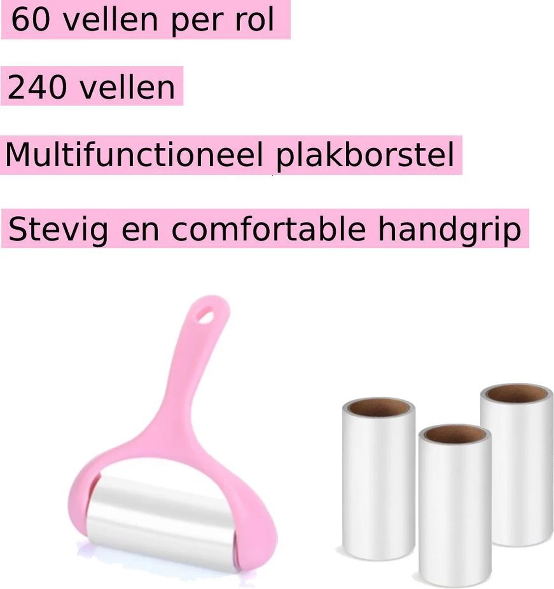 Merkloos Kledingroller - Inclusief 3 Rollen - Huisdierhaar Verwijderaar- Kleefroller - Ontpluizer 3 Merkloos Kledingroller - Inclusief 3 Rollen - Huisdierhaar Verwijderaar- Kleefroller - Ontpluizer