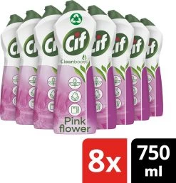 Cif CleanBoost Cream Pink Schuurmiddel - 8 X 750 Ml - Voordeelverpakking -Schoonmaakmiddelen 1147x1200 4