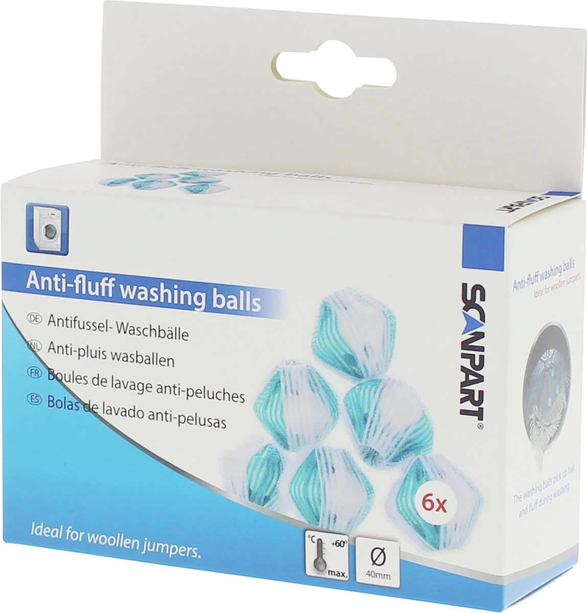 Scanpart Wasballen Voor Wasmachine - Anti Haar - Ook Geschikt Voor Dierenharen - 6 Stuks 4 Scanpart Wasballen Voor Wasmachine - Anti Haar - Ook Geschikt Voor Dierenharen - 6 Stuks - Afbeelding 2