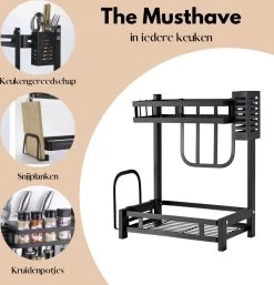 Pazzo Goods - Keuken Organizer - Keukenrek - Zwart - Metaal - 2 Laags - Multifunctioneel - Zwart - 13 Pazzo Goods - Keuken Organizer - Keukenrek - Zwart - Metaal - 2 Laags - Multifunctioneel - Zwart - -Schoonmaakmiddelen 1154x1200 3