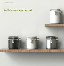 Koffiebonen Opbergbus- Koffiebonen Bewaren - Nieuw Voedsel Bewaren - Kitchen Merchandise - Vooraadbus - Bewaardozen - Kitchen Merchandise - 1.8L Vooraadpot - Voorraadpotten - Gebroken Wit Kleur - Opslagtank Voor Gedroogd Fruit- Opslag Van Koffiebonen -Schoonmaakmiddelen 1155x1200 6
