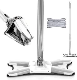 Schoonmaakmiddelen 25 Merkloos High-Quality Dweil Met Wringer - Verstelbaar En 360 Graden Draaibaar – Dweilsysteem Incl. 2 Microvezel Doeken