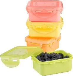 Lock&Lock (mini) Vershoudbakjes Set Met Deksel - Snackdoosjes - Snackbox - Set Van 4 Stuks - Kinderen - Lekvrij - BPA Vrij - Klein - 180 Ml - Multicolor -Schoonmaakmiddelen 1163x1200