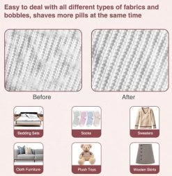 IBright Elektrische Pluizenverwijderaar - Ontpluizer - Draadloos - Oplaadbaar Met USB - Lichtgewicht - Incl. 2 Extra Opzetstukken - Wit -Schoonmaakmiddelen 1165x1200 3