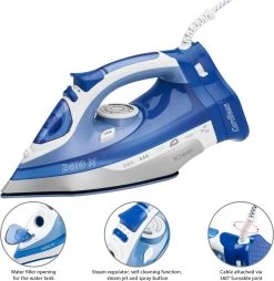 Bomann DB 6006 CB - Stoomstrijkijzer - Draadloos - 2400W - Blauw/Wit 25 Bomann DB 6006 CB - Stoomstrijkijzer - Draadloos - 2400W - Blauw/Wit -Schoonmaakmiddelen 1166x1200 4