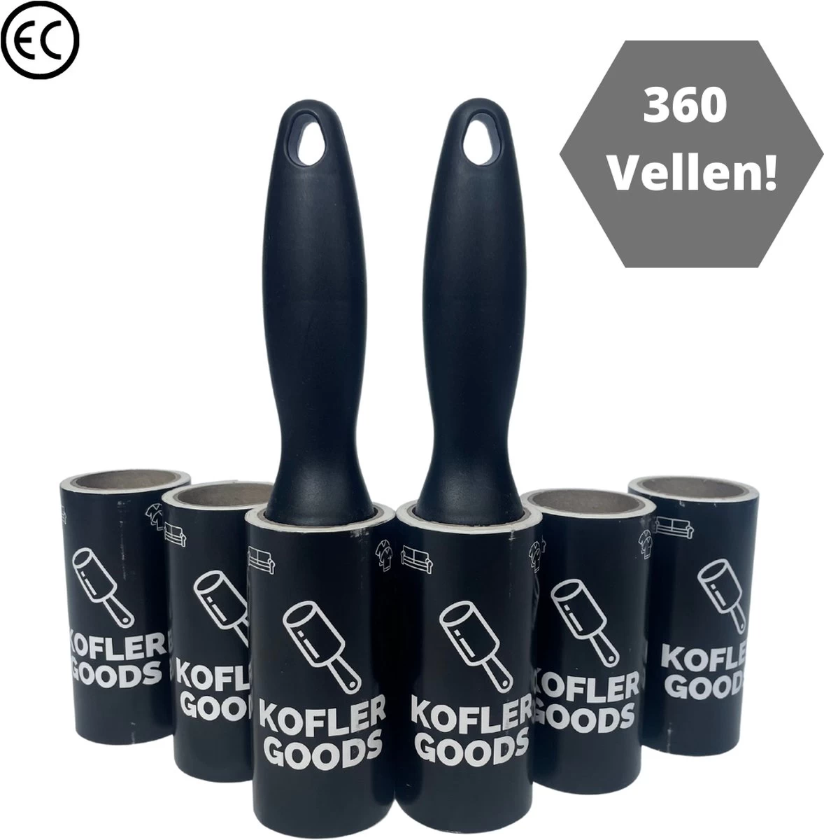 Koflergoods - Kledingroller - Kleefroller - Set Van 6 Stuks - Plakroller - Stofroller - Pluisroller - Haren Opruimen - Stof Verwijderen 3 Koflergoods - Kledingroller - Kleefroller - Set Van 6 Stuks - Plakroller - Stofroller - Pluisroller - Haren Opruimen - Stof Verwijderen