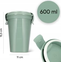 Curver Lunch & Go Beker - Magnetronbestendig - Lunchbeker – Muesli Beker - Soepbeker - Yoghurt Beker To Go – LunchBox - KoffieBeker - Salade Lunchbox - 0,6l – Groen -Schoonmaakmiddelen 1186x1200 7