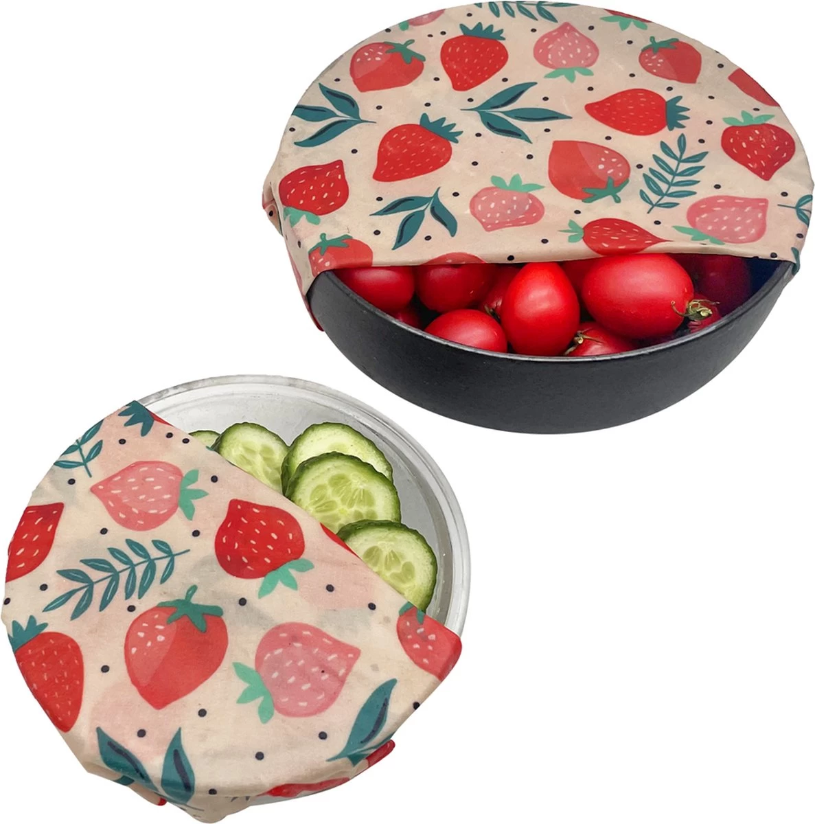 Bijenwas Wraps (Bijenwas Doek) - "rode Aardbei" Set Van 3 - 1S, 1M, 1L - Beeswax Wraps - Herbruikbaar Boterhamzakje - Bee Wrap - Beewax - Bijenwasdoek - Zero Waste - Duurzaam Cadeau 7 Bijenwas Wraps (Bijenwas Doek) - "rode Aardbei" Set Van 3 - 1S, 1M, 1L - Beeswax Wraps - Herbruikbaar Boterhamzakje - Bee Wrap - Beewax - Bijenwasdoek - Zero Waste - Duurzaam Cadeau - Afbeelding 5