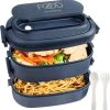 OITUGG Lunchbox Volwassenen: 2-laags Bento Box 1550 Ml Voor Mannen Vrouw - 3-vaks Lunchbox Met Bestek - BPA-vrije Plastic Lunchbox Geschikt Voor Kantoorschool - Magnetronbestendig Vaatwasmachinebestendig (blauw) -Schoonmaakmiddelen 1188x1200 11