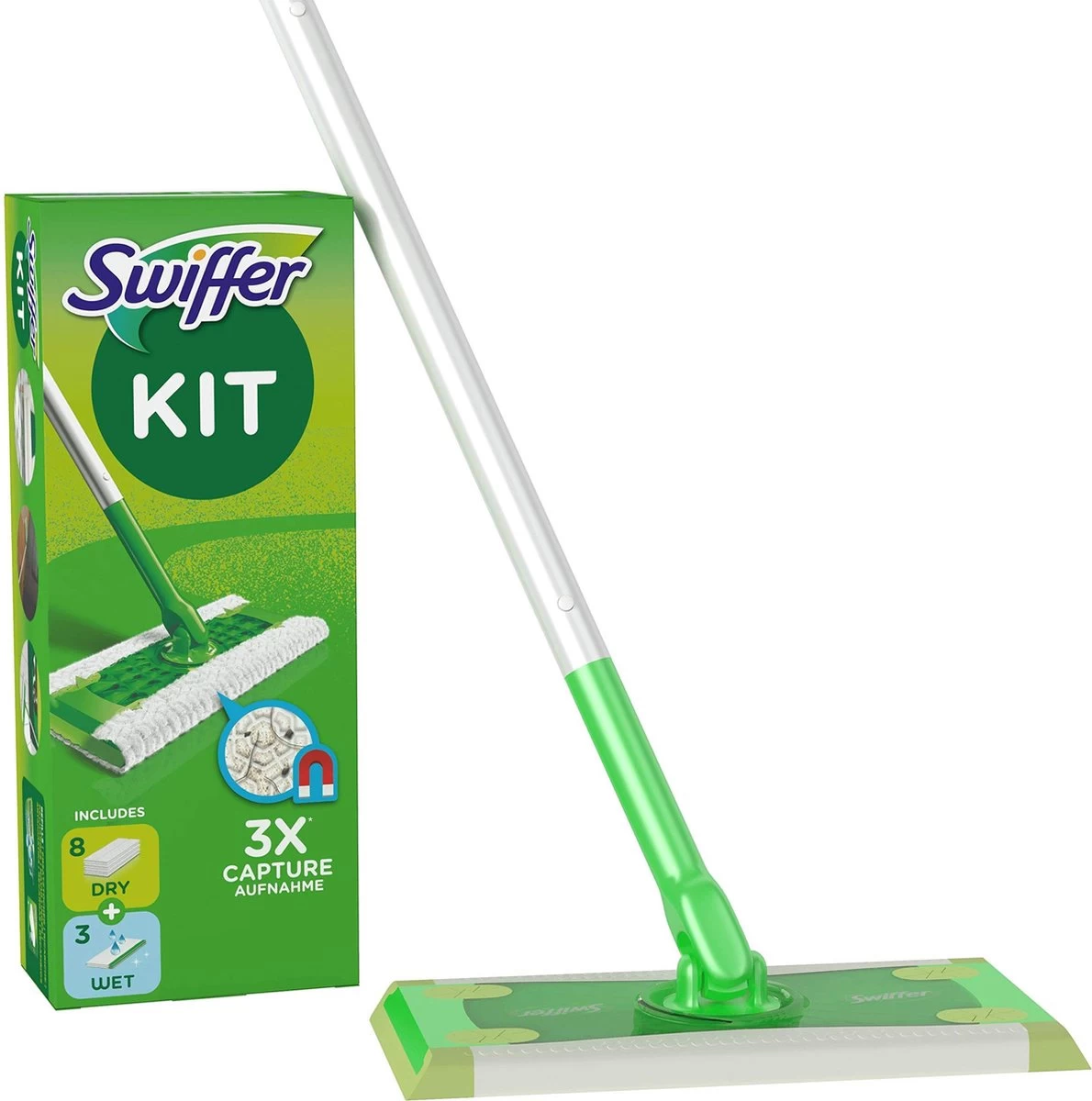 Swiffer Vloerreiniger Starterskit - 1 Dweil, 8 Droge En 3 Vochtige Vloerdoekjes Navullingen 14 Swiffer Vloerreiniger Starterskit - 1 Dweil, 8 Droge En 3 Vochtige Vloerdoekjes Navullingen - Afbeelding 12