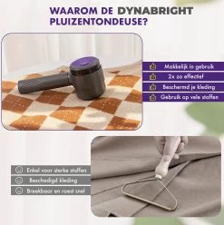 DynaBright Elektrische Pluizenverwijderaar - Draadloos - 2 Extra Opzetstukken - Pluizentondeuse - Grijs -Schoonmaakmiddelen 1194x1200 12