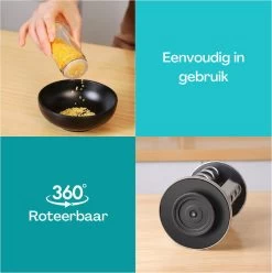 TidyHome Kruidenrek Draaibaar - Kruidenpotjes - Kruiden Carrousel - 20 Kruidenpotjes - Zwart - RVS - Draaibaar - Aanrecht Organizer - Inclusief Labels, Pen En Trechter - Keuken Organizer -Schoonmaakmiddelen 1194x1200 5