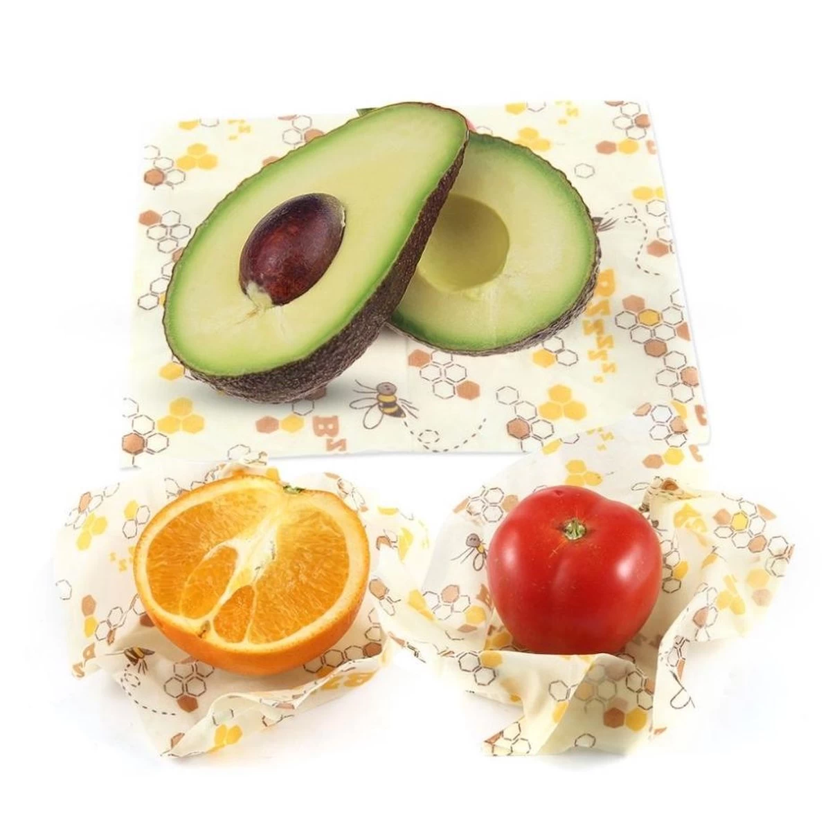 Bijenwas Doek - 3-pack - Bees Wrap - Bijen En Honingraat Print 6 Bijenwas Doek - 3-pack - Bees Wrap - Bijen En Honingraat Print - Afbeelding 4