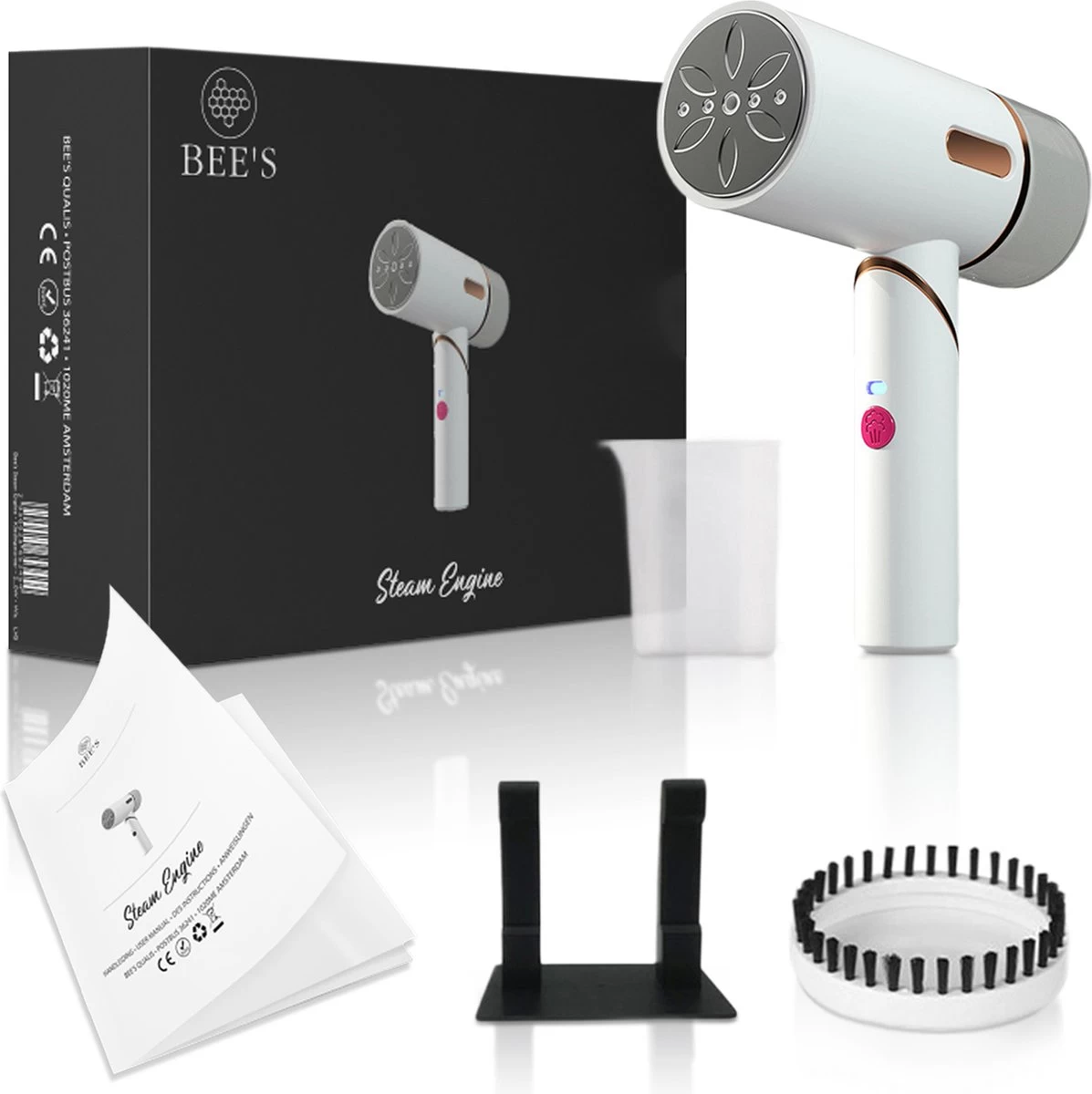 Bee's Kledingstomer - Handstomer - Stomer Kleding - Steamer - Stoomreiniger - Stoomstrijkijzer - 30 G/min - 250ML - 1600W - Snel Opgewarmd - Wit 8 Bee's Kledingstomer - Handstomer - Stomer Kleding - Steamer - Stoomreiniger - Stoomstrijkijzer - 30 G/min - 250ML - 1600W - Snel Opgewarmd - Wit - Afbeelding 6