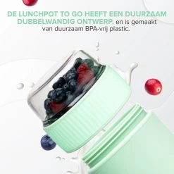 Coninx Yoghurtbeker To Go - Muesli Beker To Go - Lunchbeker - Mueslibeker 640ml (450ml+190ml) - Groen -Schoonmaakmiddelen 1199x1200 15