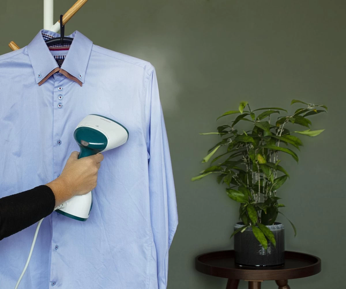 Tomado TSH1201W - Kledingstomer - 1200 Watt - RVS Zool - Wit/turquoise 4 Tomado TSH1201W - Kledingstomer - 1200 Watt - RVS Zool - Wit/turquoise - Afbeelding 2