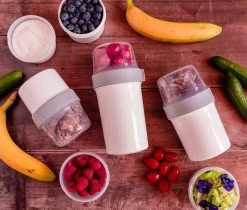 Lock&Lock Yoghurtbeker - Yoghurt Beker To Go - Muesli Beker To Go - Lunchpot - Lunchbeker - Medium - 560 Ml + 310 Ml - Wit -Schoonmaakmiddelen 1200x1021 2