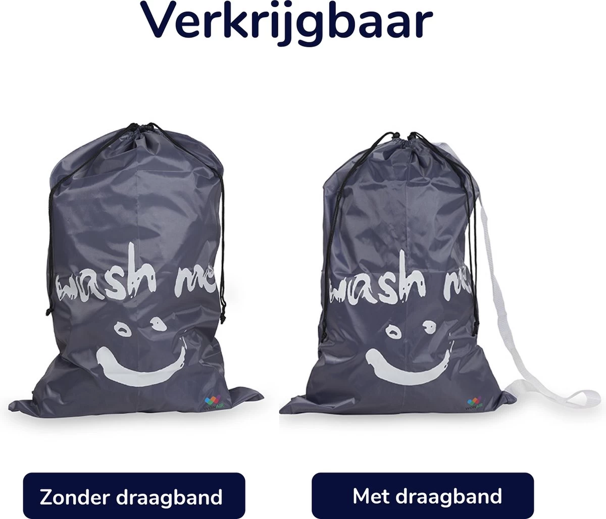 Wonair - Grote Waszak - Wash Me - Wastas - 60x90cm - Grijs - Met Trekkoord 8 Wonair - Grote Waszak - Wash Me - Wastas - 60x90cm - Grijs - Met Trekkoord - Afbeelding 6