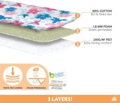 Laundryspecialist 3 Laagse COMFORT Strijkplankhoes - Optimaal Strijkcomfort En Stoomdoorlatend - Maat L/XL Voor Een Breedte Van 39 Tot 53 Cm En Een Lengte Van 120 Tot 141 Cm -Schoonmaakmiddelen 1200x1035 7