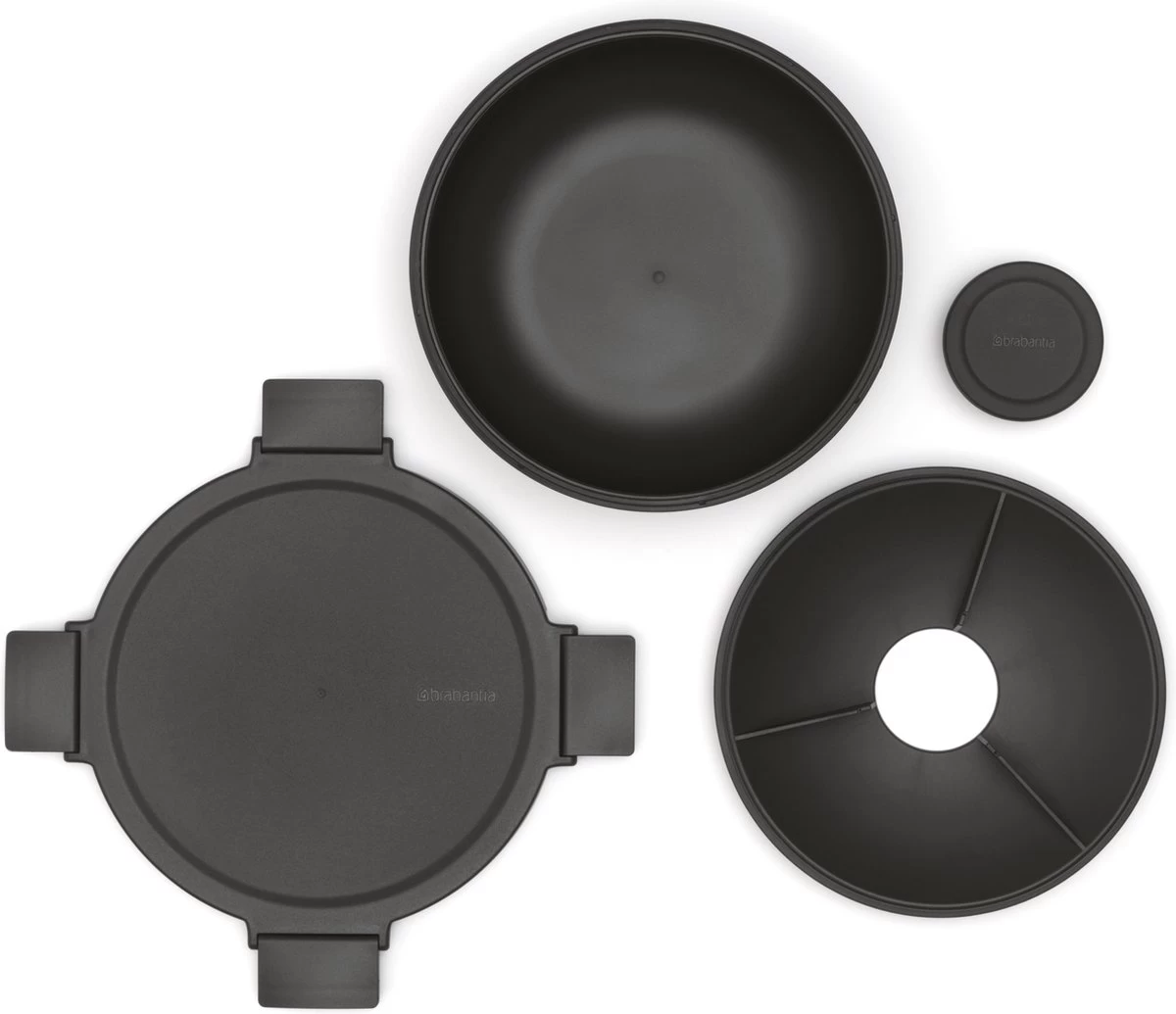 Brabantia Make & Take Salade Lunchbox - 1,3 L - Kunststof - Dark Grey 6 Brabantia Make & Take Salade Lunchbox - 1,3 L - Kunststof - Dark Grey - Afbeelding 4