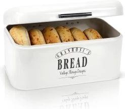 Delaware Broodtrommel Metaal 30 X 16 X 20,5 Cm Klapdeksel Ventilatiegaten