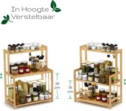 Cellavi Duurzaam Kruidenrek Staand Van Bamboe - Keukenrek Verstelbaar - Keuken Accessoires - Stevige Constructie - Multifunctioneel En Waterafstotend -Schoonmaakmiddelen 1200x1058