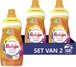 Robijn Klein & Krachtig Classics Color Vloeibaar Wasmiddel - 2 X 34 Wasbeurten - Voordeelverpakking