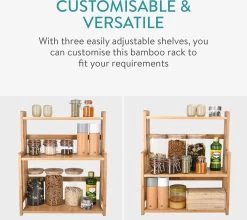 Navaris Keukenrek Met 3 Planken - Verstelbaar Kruidenrek Van Bamboe - Staand - Stevige Constructie - Natuurlijk Bamboehout - Waterafstotend 17 Navaris Keukenrek Met 3 Planken - Verstelbaar Kruidenrek Van Bamboe - Staand - Stevige Constructie - Natuurlijk Bamboehout - Waterafstotend -Schoonmaakmiddelen 1200x1068
